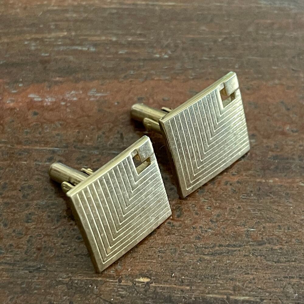 Vintage Cufflinks by Swank Gold Tone Classic Cufflinks